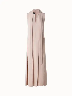Pleated Midi Dress in a Linen Wool Blend 
