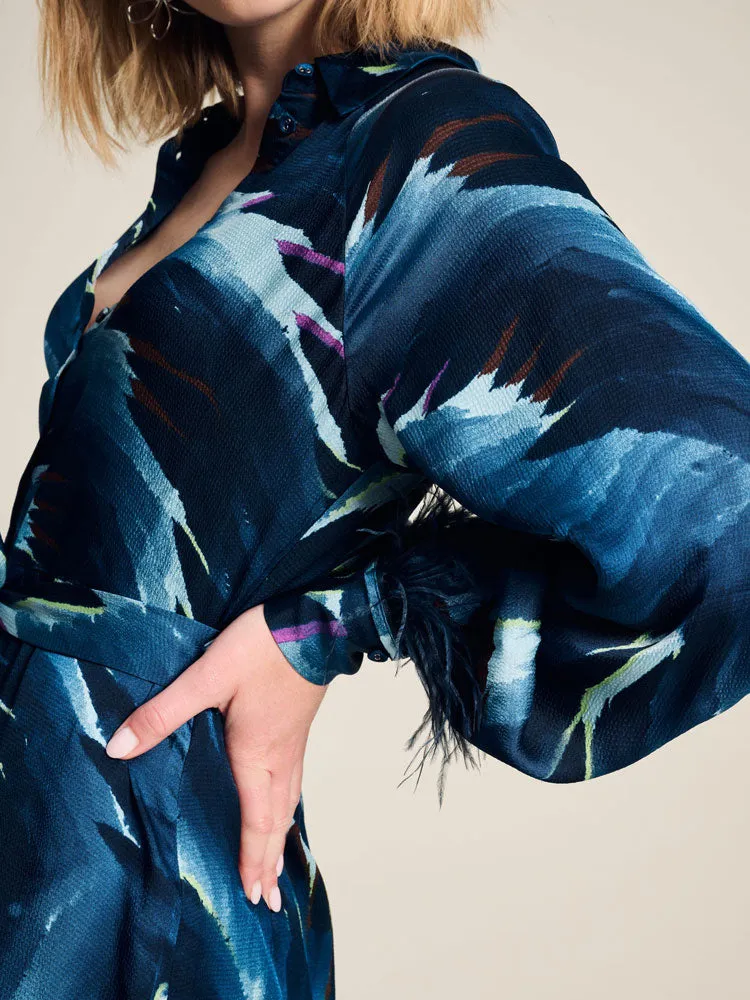 Pom Jada Dress Feather Blue