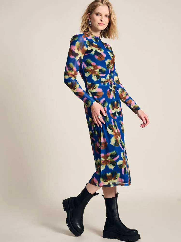 Pom Mesh Dress Butterfly Blue