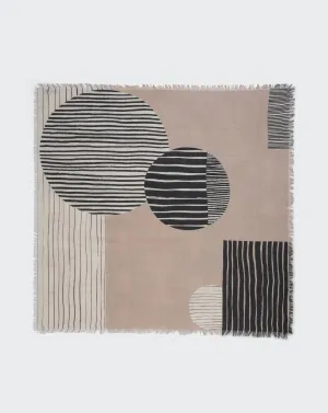 Printed fringed square scarf Eric Bompard
