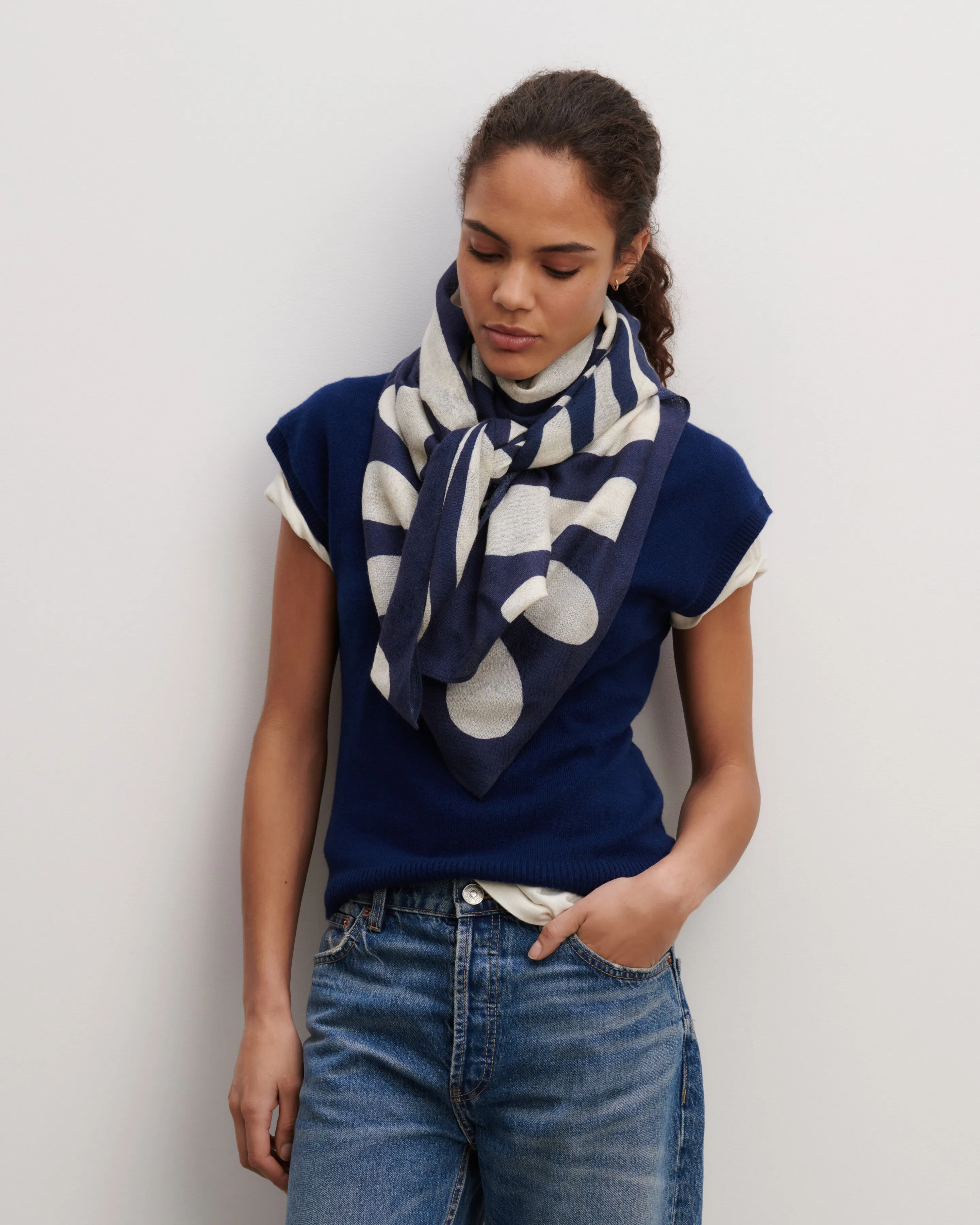 Printed square scarf Eric Bompard
