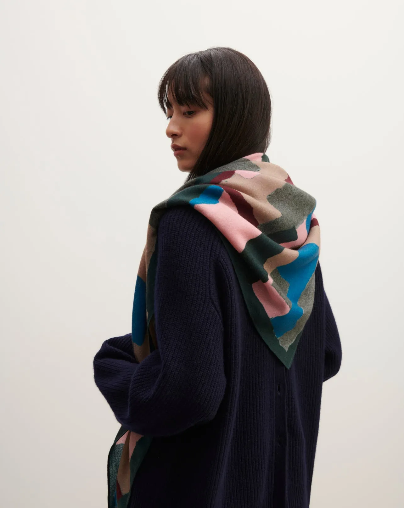 Printed square scarf Eric Bompard
