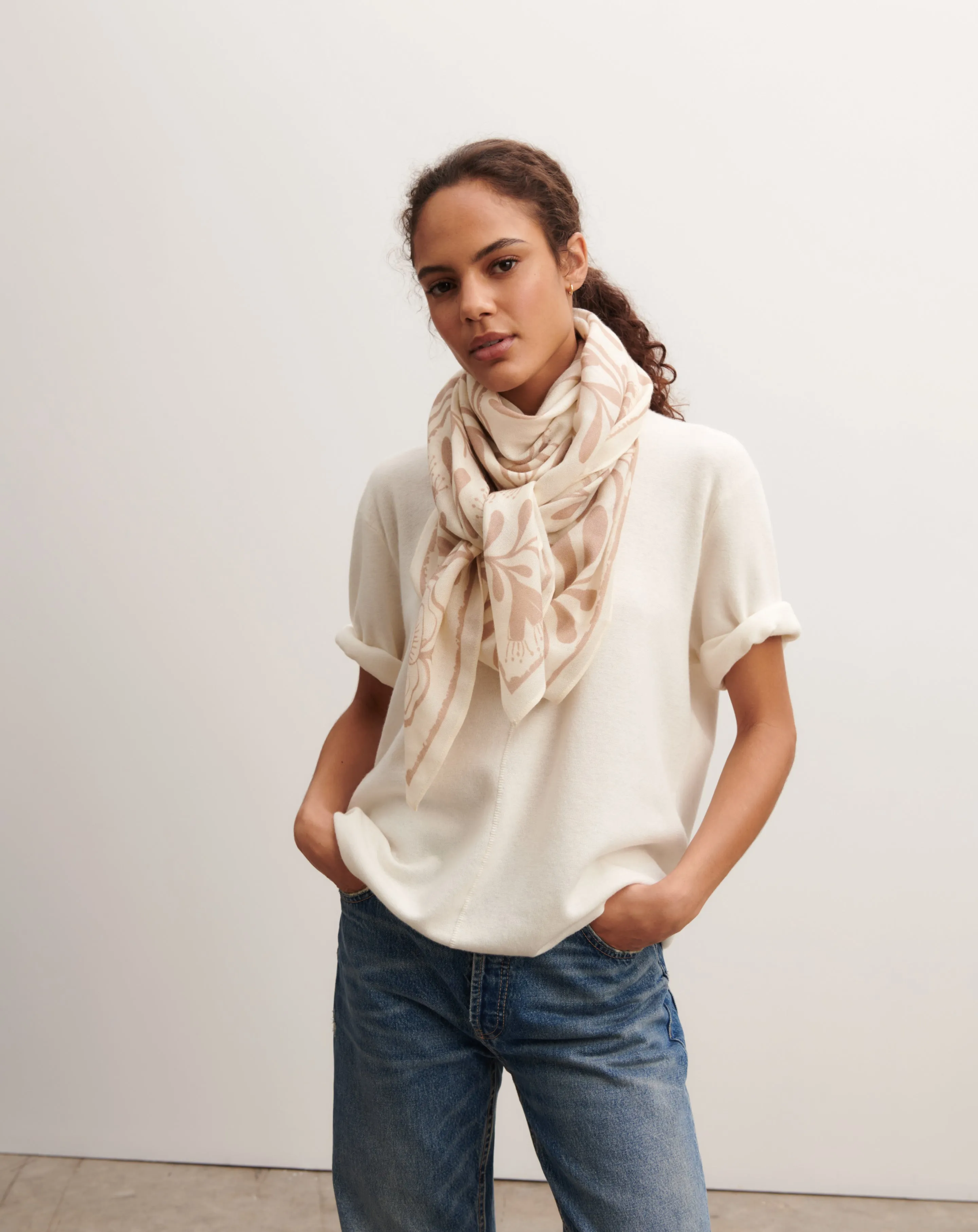 Printed square scarf Eric Bompard