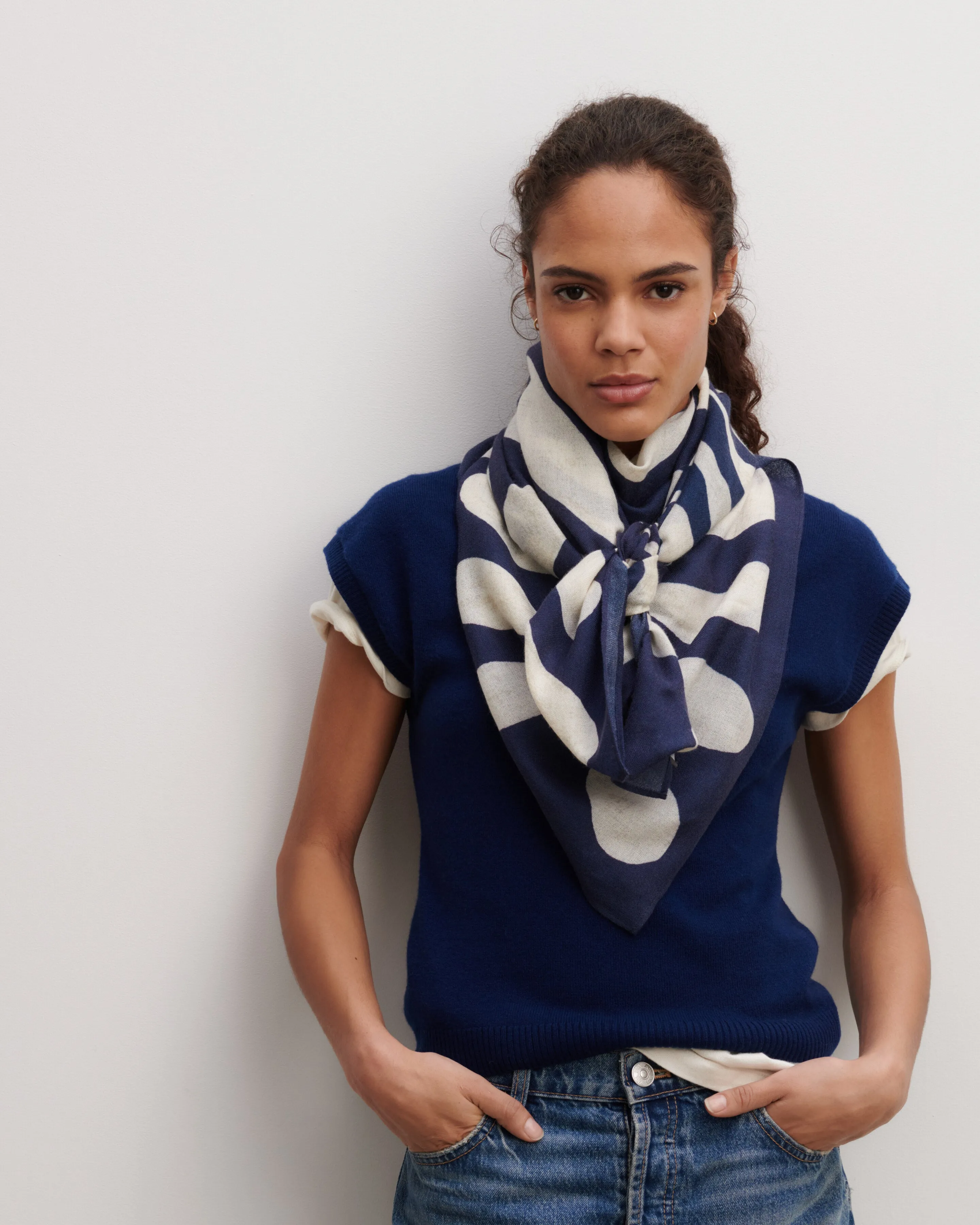 Printed square scarf Eric Bompard