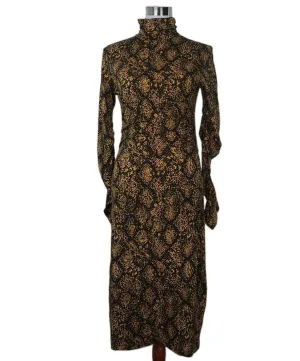 Proenza Schouler Black & Yellow Print Dress sz 2