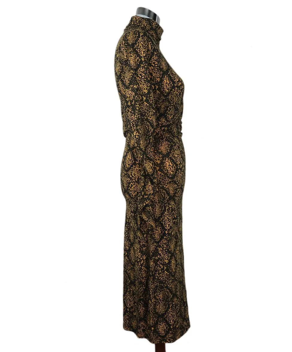 Proenza Schouler Black & Yellow Print Dress sz 2