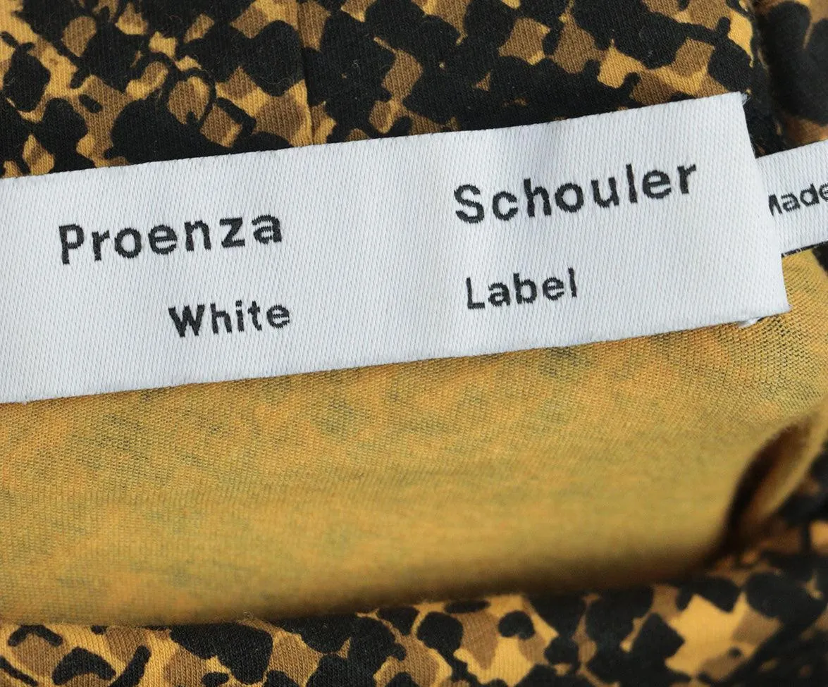 Proenza Schouler Black & Yellow Print Dress sz 2