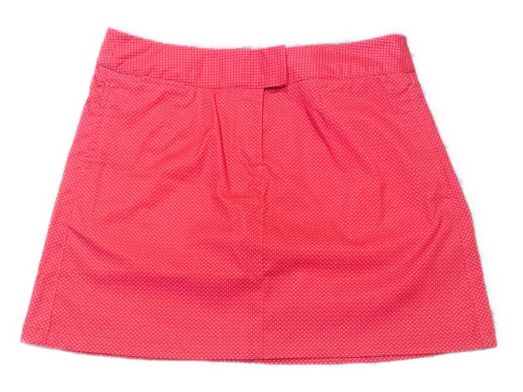 Puma Hot Coral Mini-Check Golf Skort Size S MSP$65