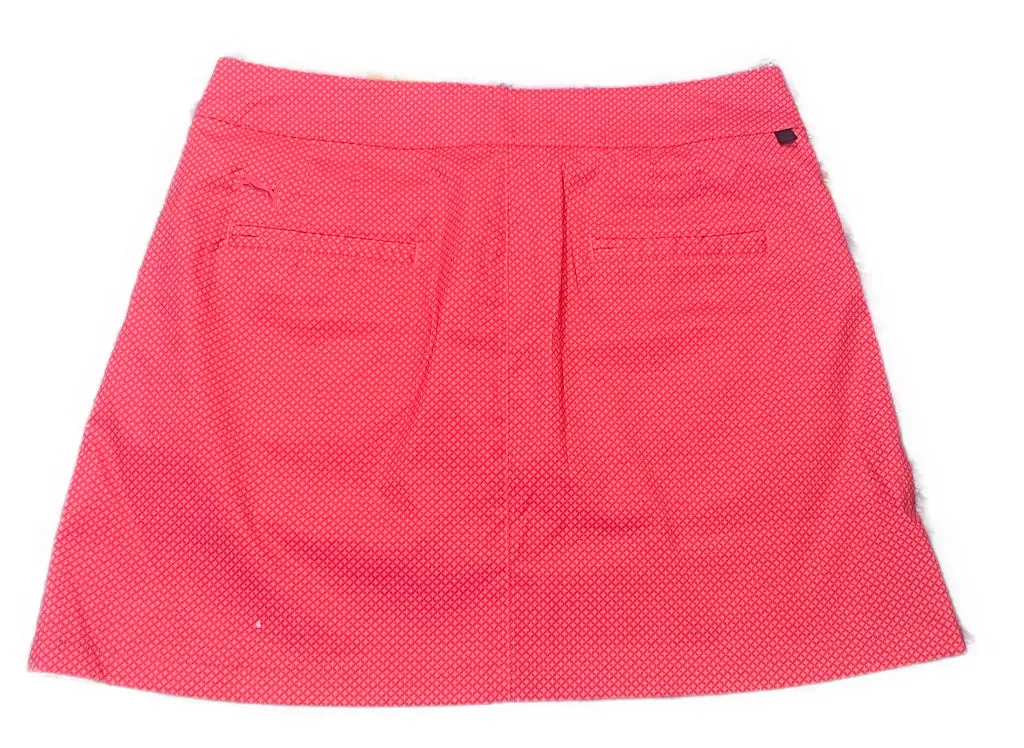 Puma Hot Coral Mini-Check Golf Skort Size S MSP$65