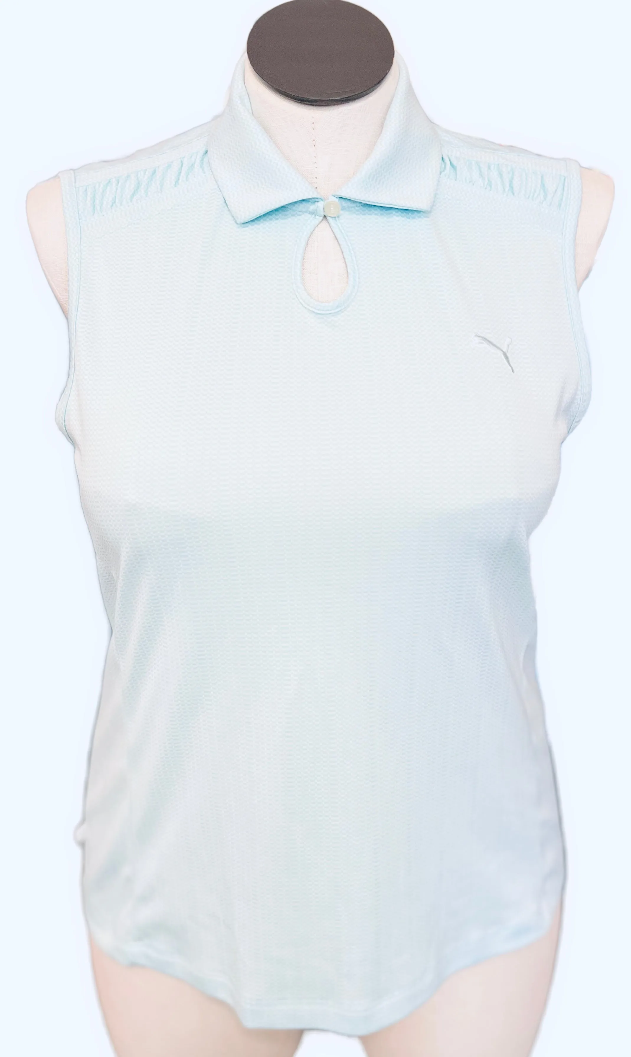 Puma Women's Aqua Print Sleeveless Golf Polo Size XL