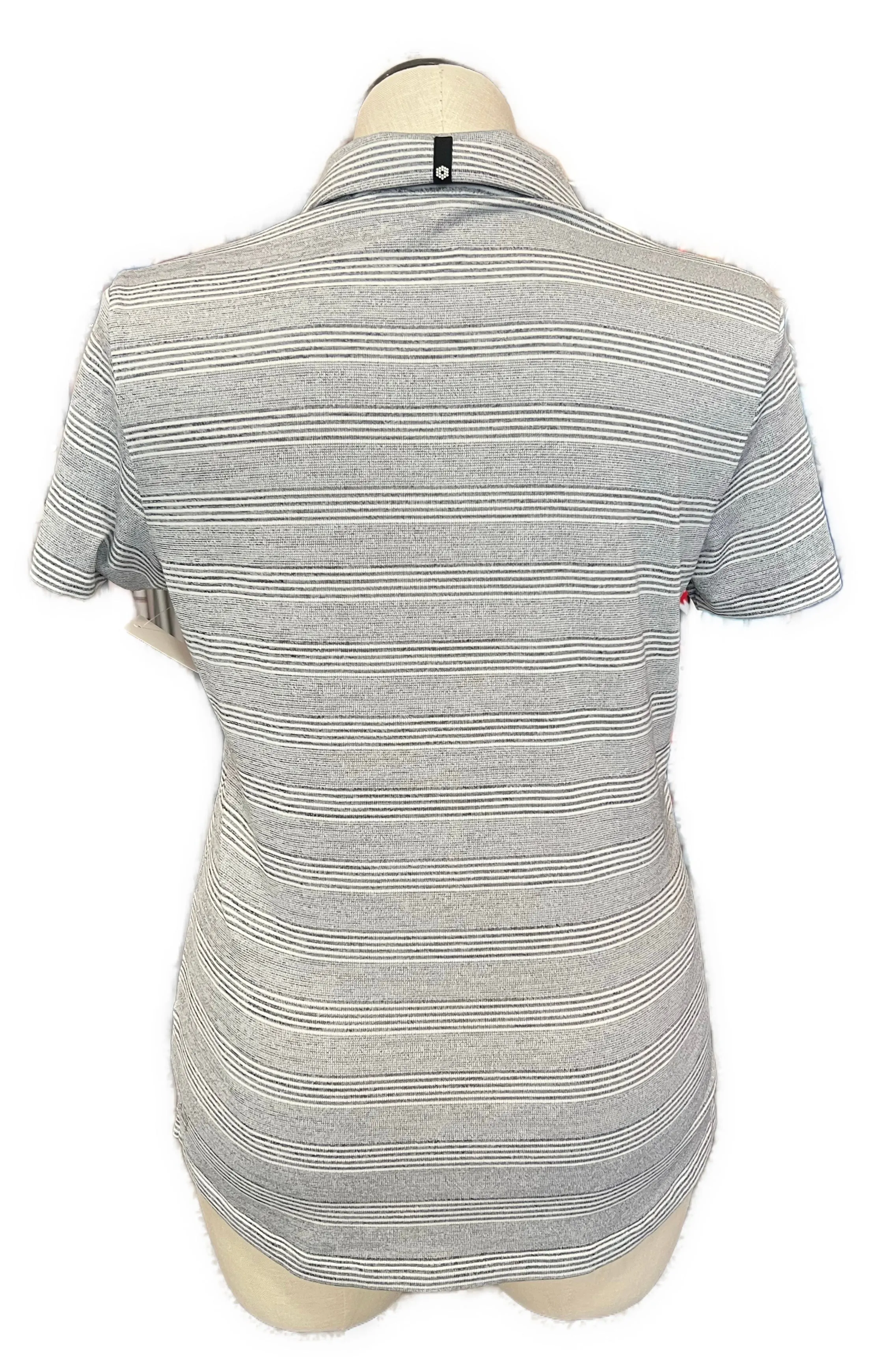 Puma Women's Gray & White Striped Golf Polo Size XL  MSP$65