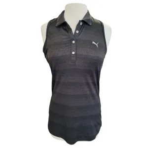 Puma Women's Heather Striped Sleeveless Golf Polo Size S MSP$60