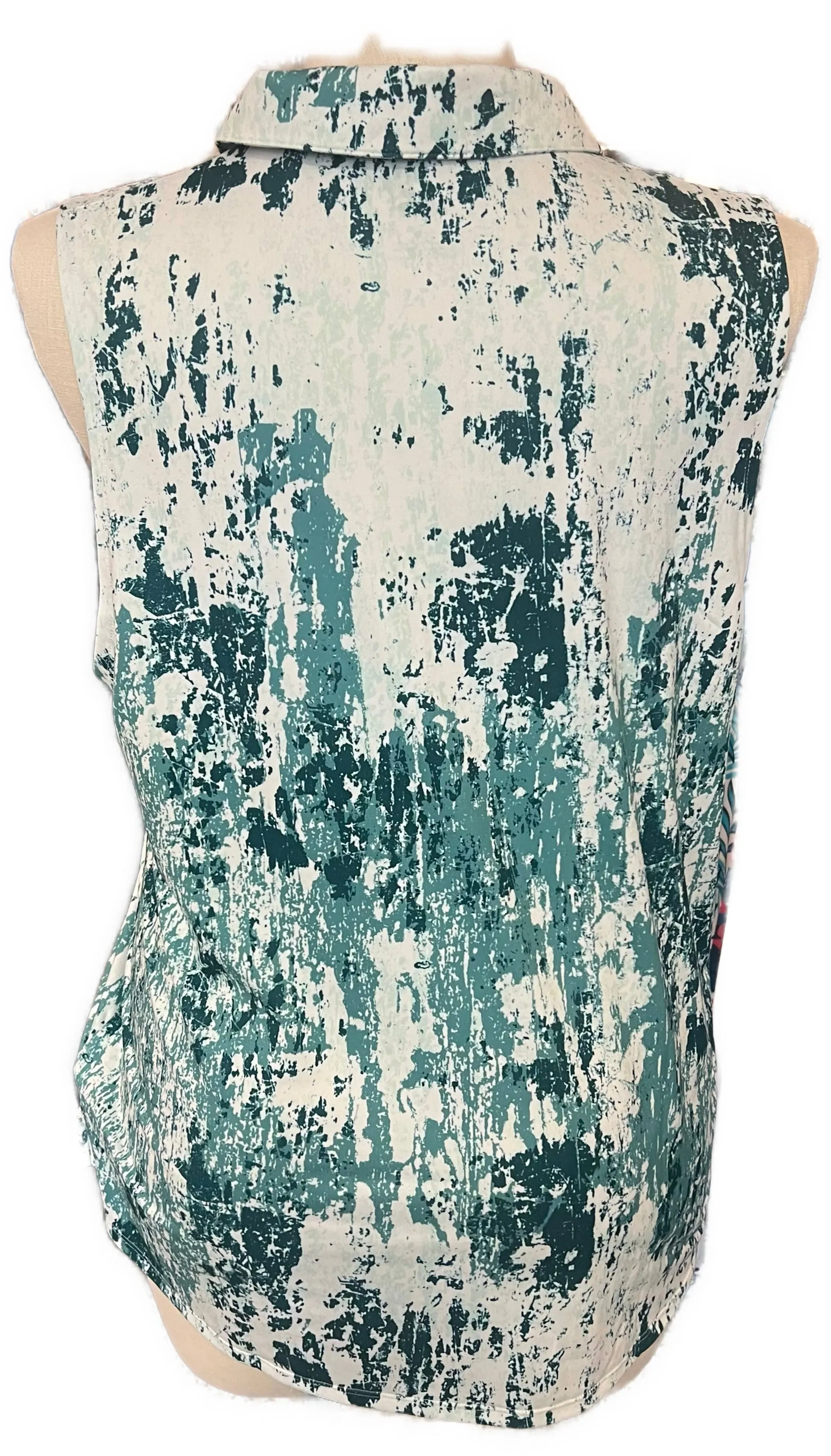 Puma Women's White & Green Print Sleeveless Golf Polo Size XL MSP$60