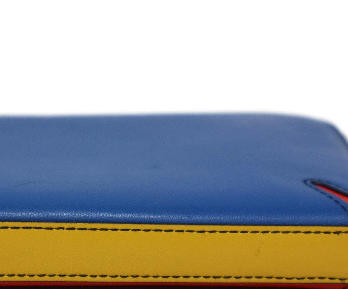 Rag & Bone Red Yellow & Blue Leather Wallet