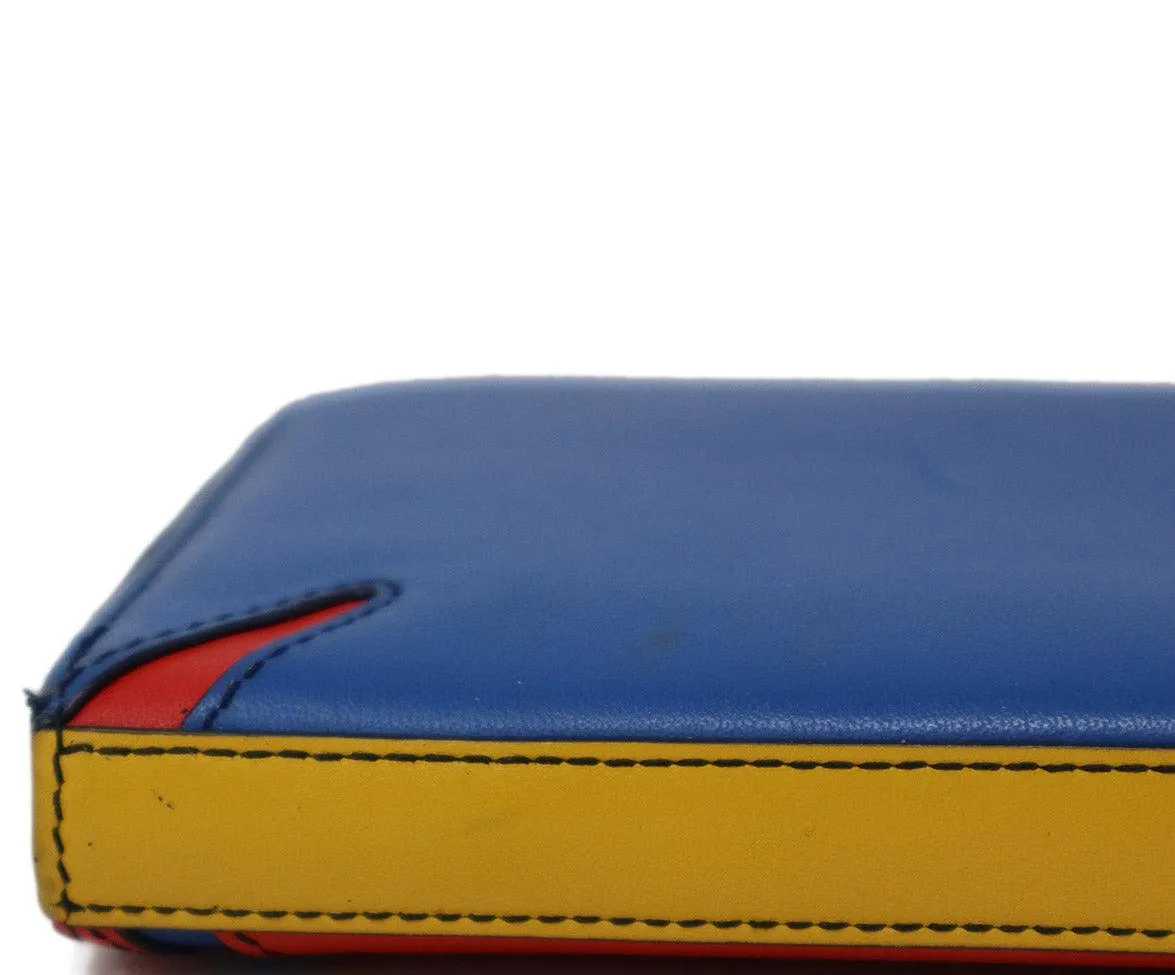 Rag & Bone Red Yellow & Blue Leather Wallet