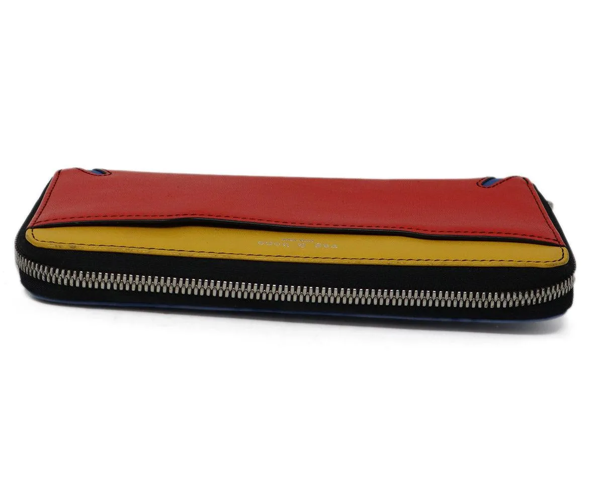 Rag & Bone Red Yellow & Blue Leather Wallet