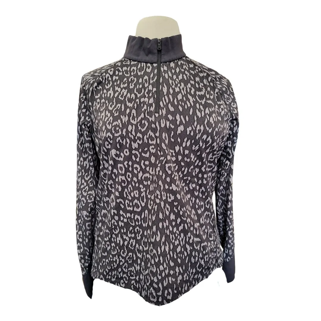 Ralph Lauren Black & Gray Animal Print 1/4 Zip Women's Pullover Size XXL