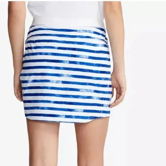 Ralph Lauren RLX WHite & Blue Striped Golf Skort Size M. MSP$148