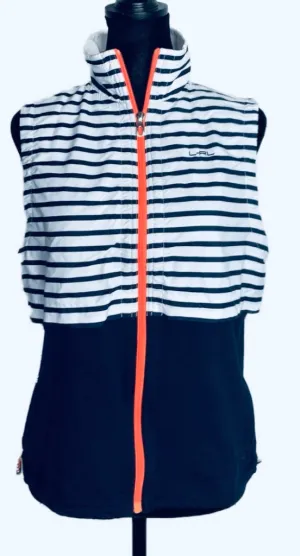 Ralph Lauren Women's White & Navy Striped Golf Vest Size S MSP$128