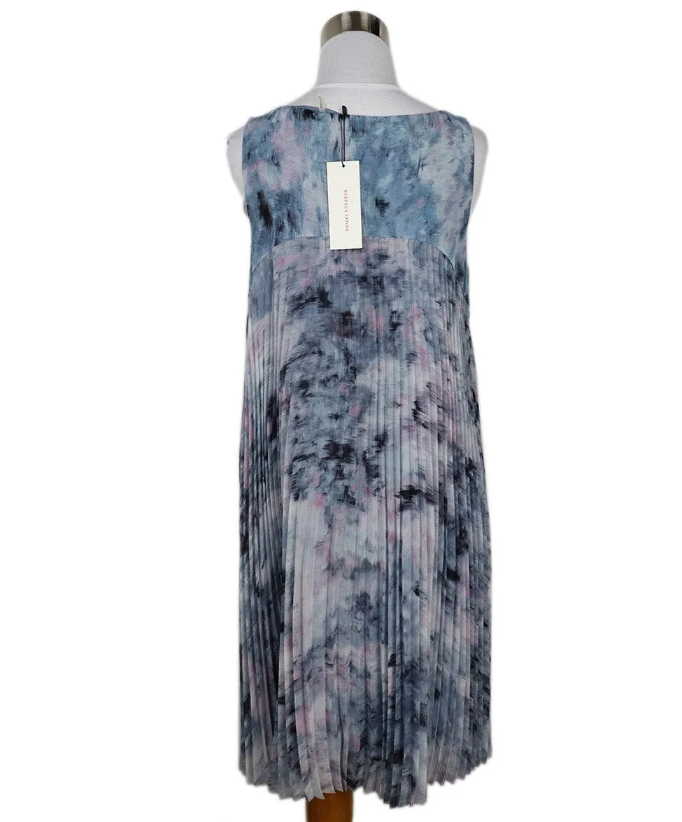 Rebecca Taylor Blue & Purple Print Silk Dress sz 6