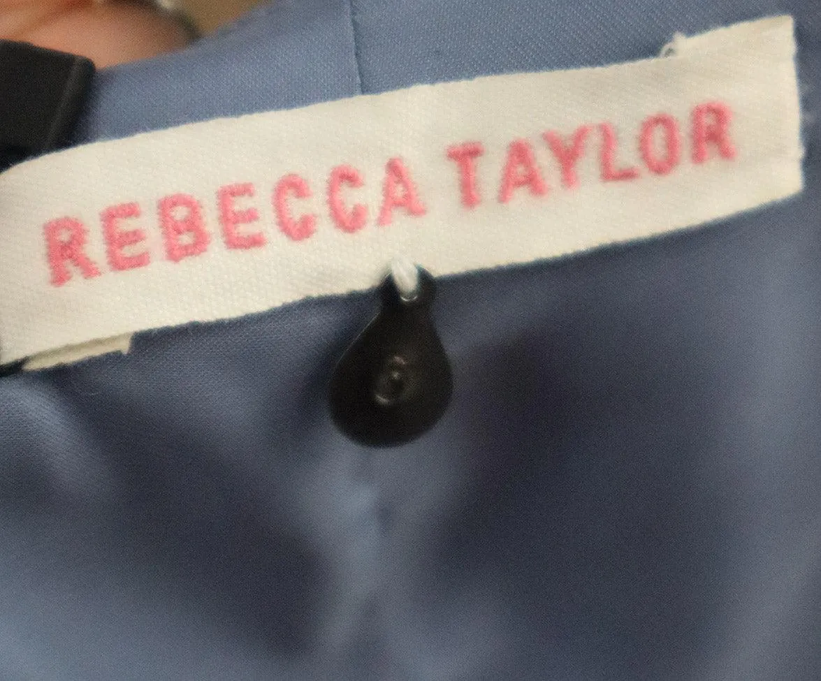 Rebecca Taylor Blue & Purple Print Silk Dress sz 6