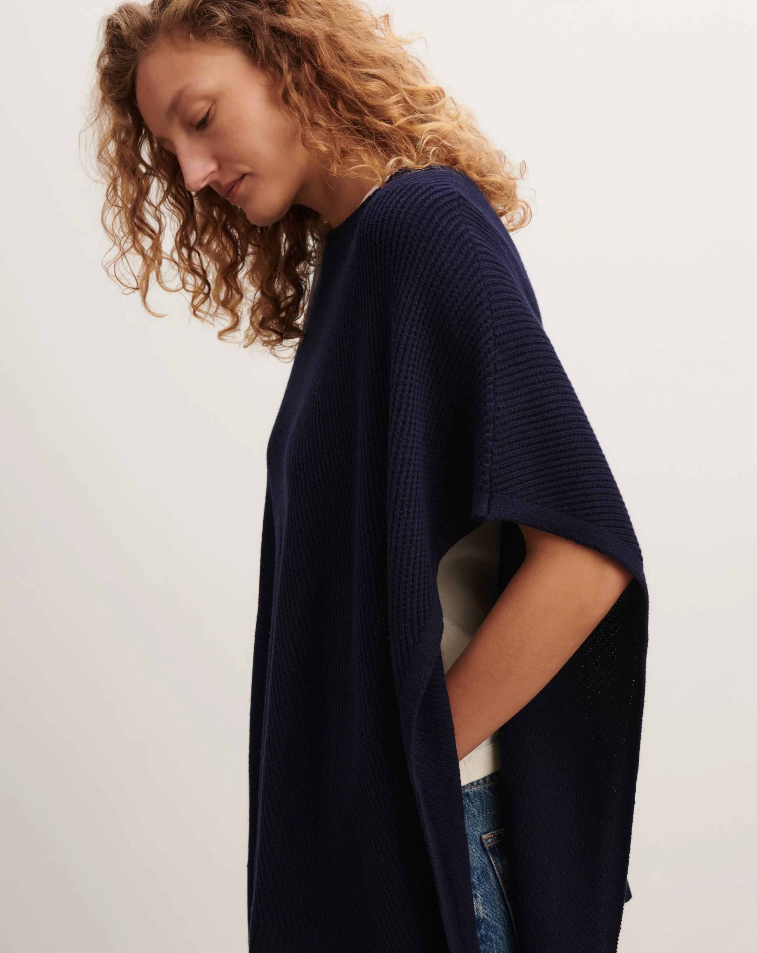 Ribbed poncho Eric Bompard