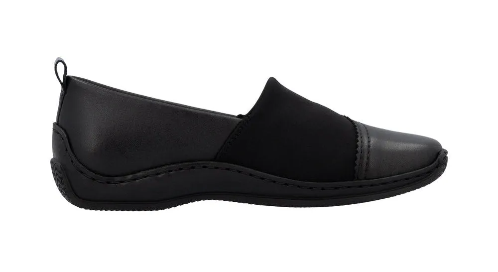 Rieker L1790-00 Womens Leather Slip On Shoes