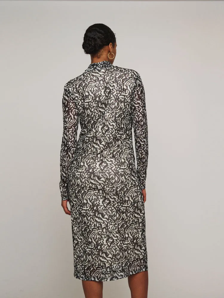 Rino & Pelle Tun Mesh Dress Black Artichoke Doodle