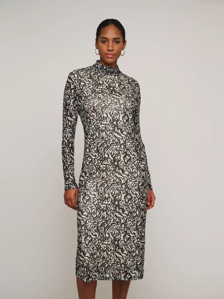 Rino & Pelle Tun Mesh Dress Black Artichoke Doodle
