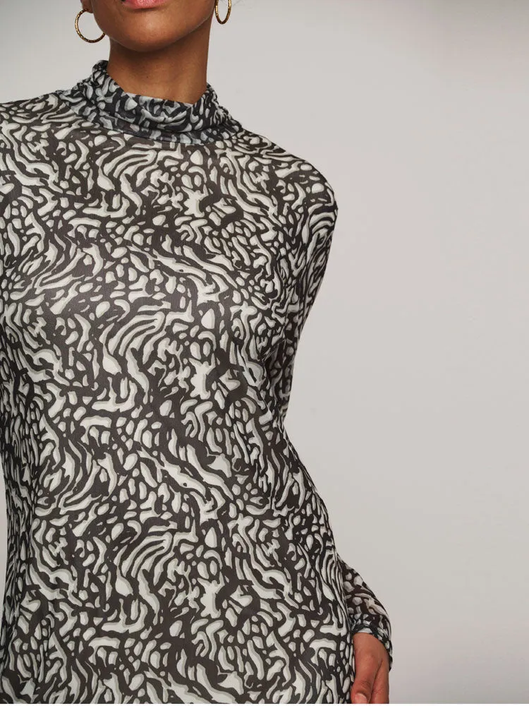 Rino & Pelle Tun Mesh Dress Black Artichoke Doodle
