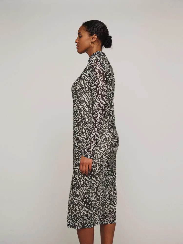 Rino & Pelle Tun Mesh Dress Black Artichoke Doodle