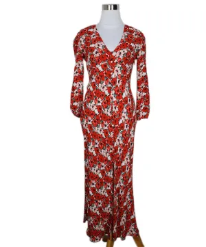 RIXO Red & Pink Floral Print Dress sz 0