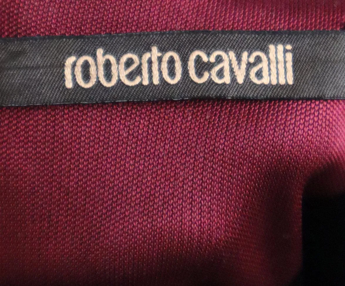 Roberto Cavalli Magenta & Black Print Dress sz 2