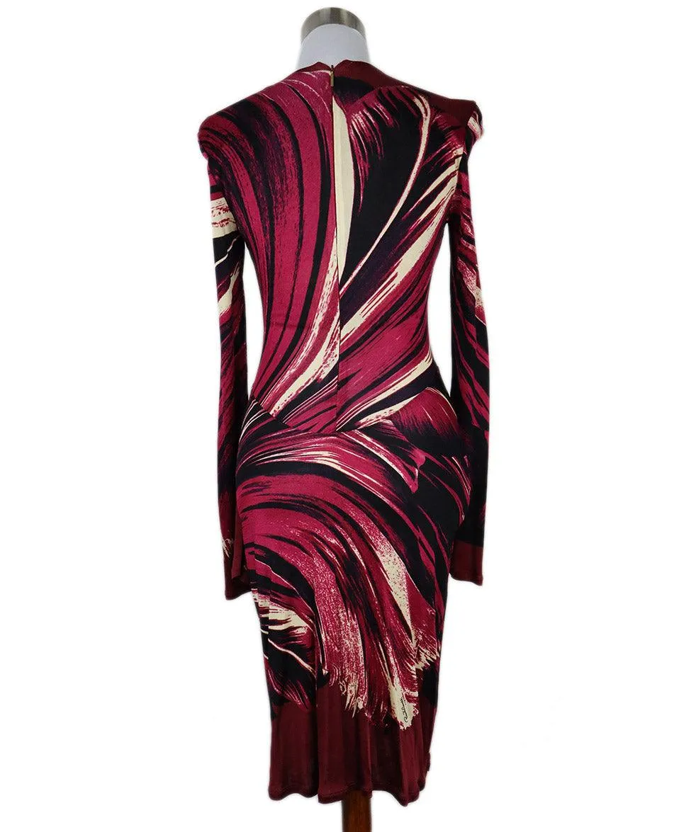 Roberto Cavalli Magenta & Black Print Dress sz 2