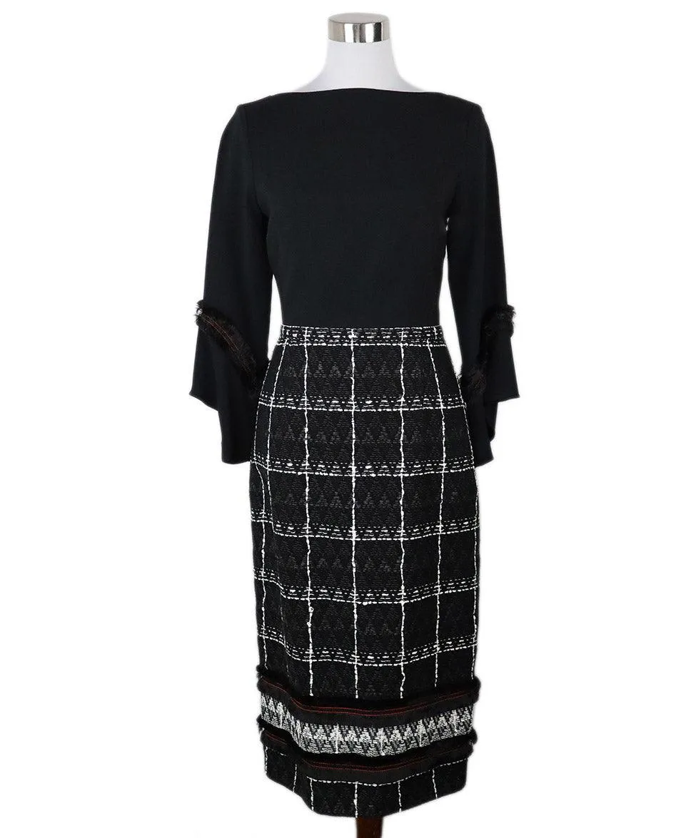 Roland Mouret B&W Wool Dress sz 8