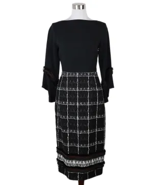 Roland Mouret B&W Wool Dress sz 8