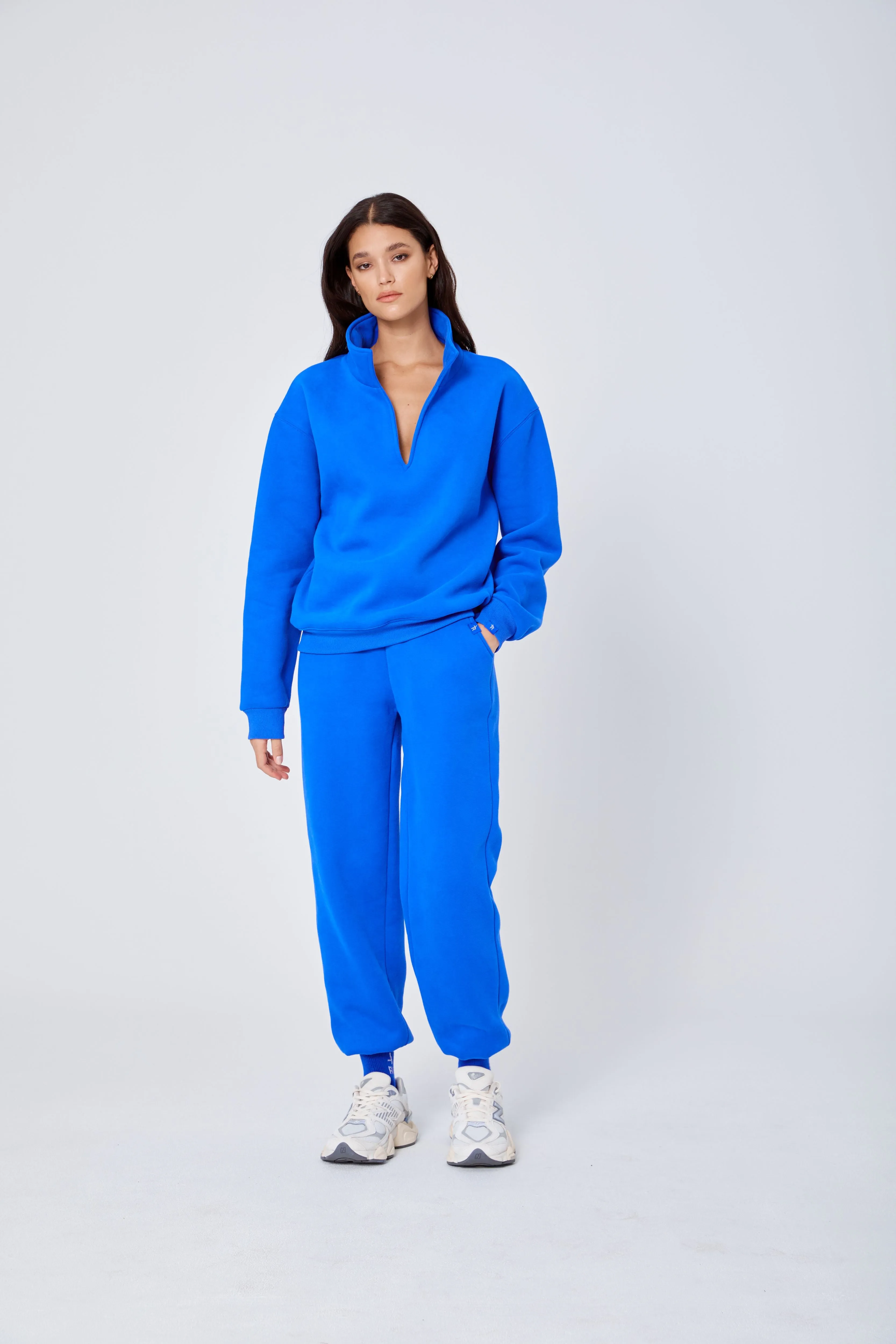 ROZALIA x ATOIR Womens The Collar Jumper Cobalt