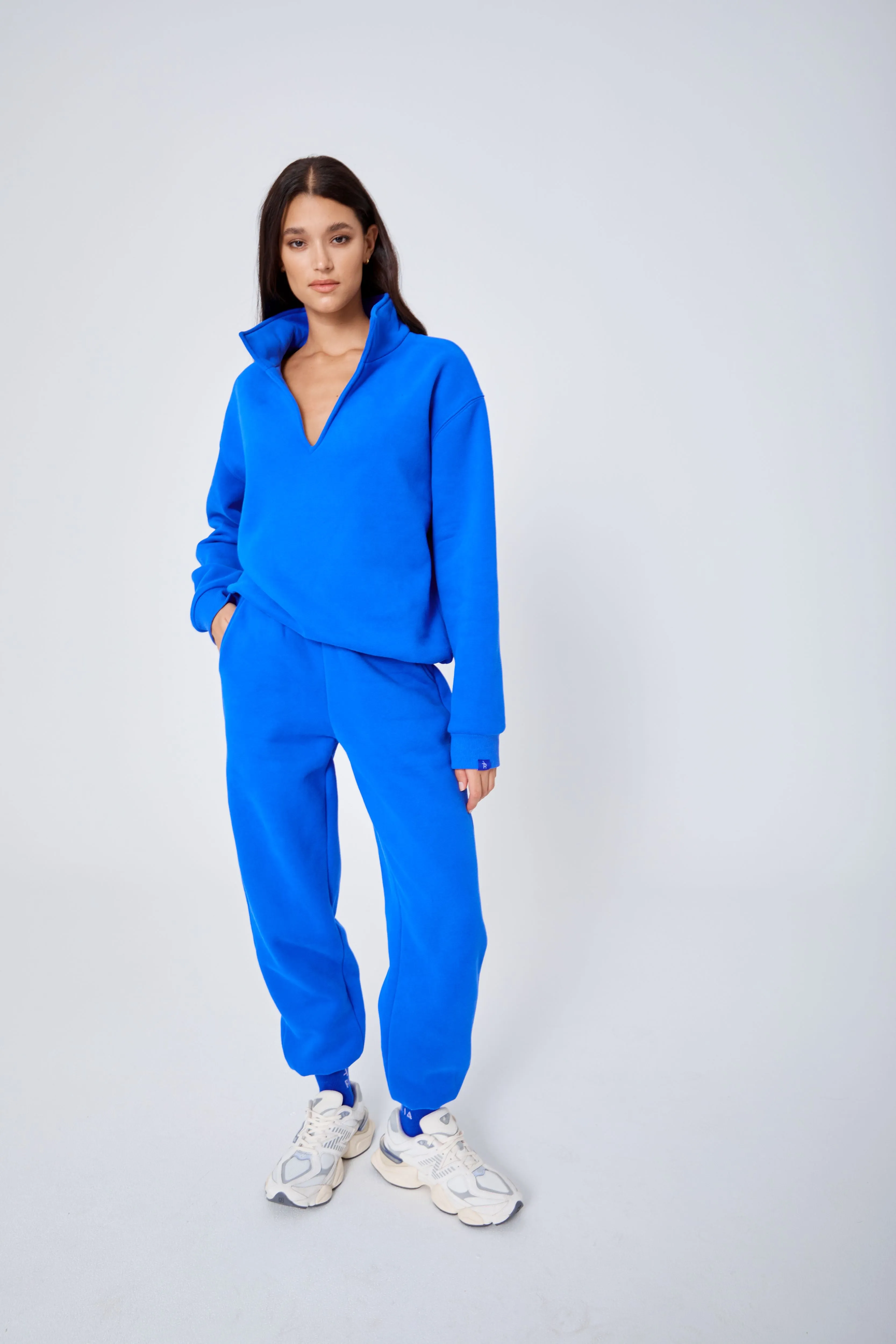 ROZALIA x ATOIR Womens The Collar Jumper Cobalt