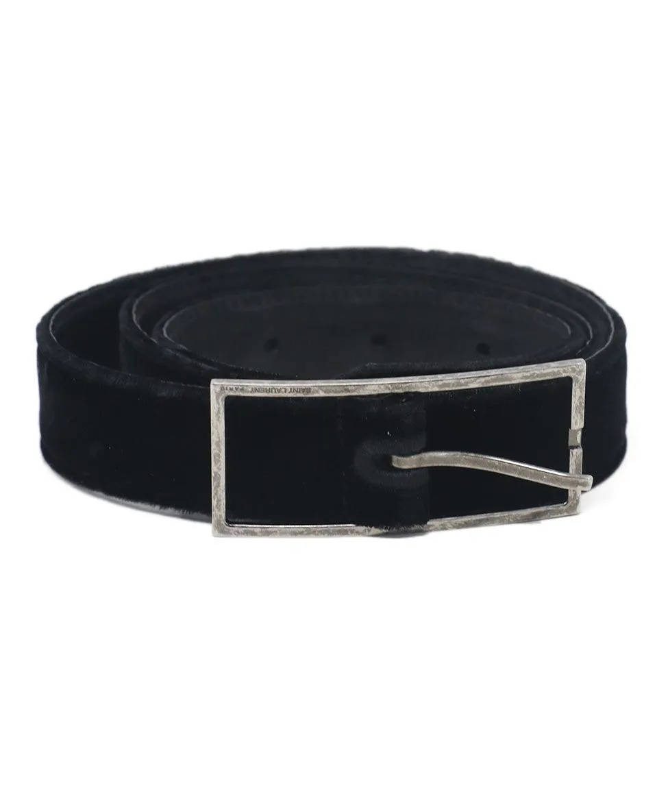 Saint Laurent Black Velvet Belt