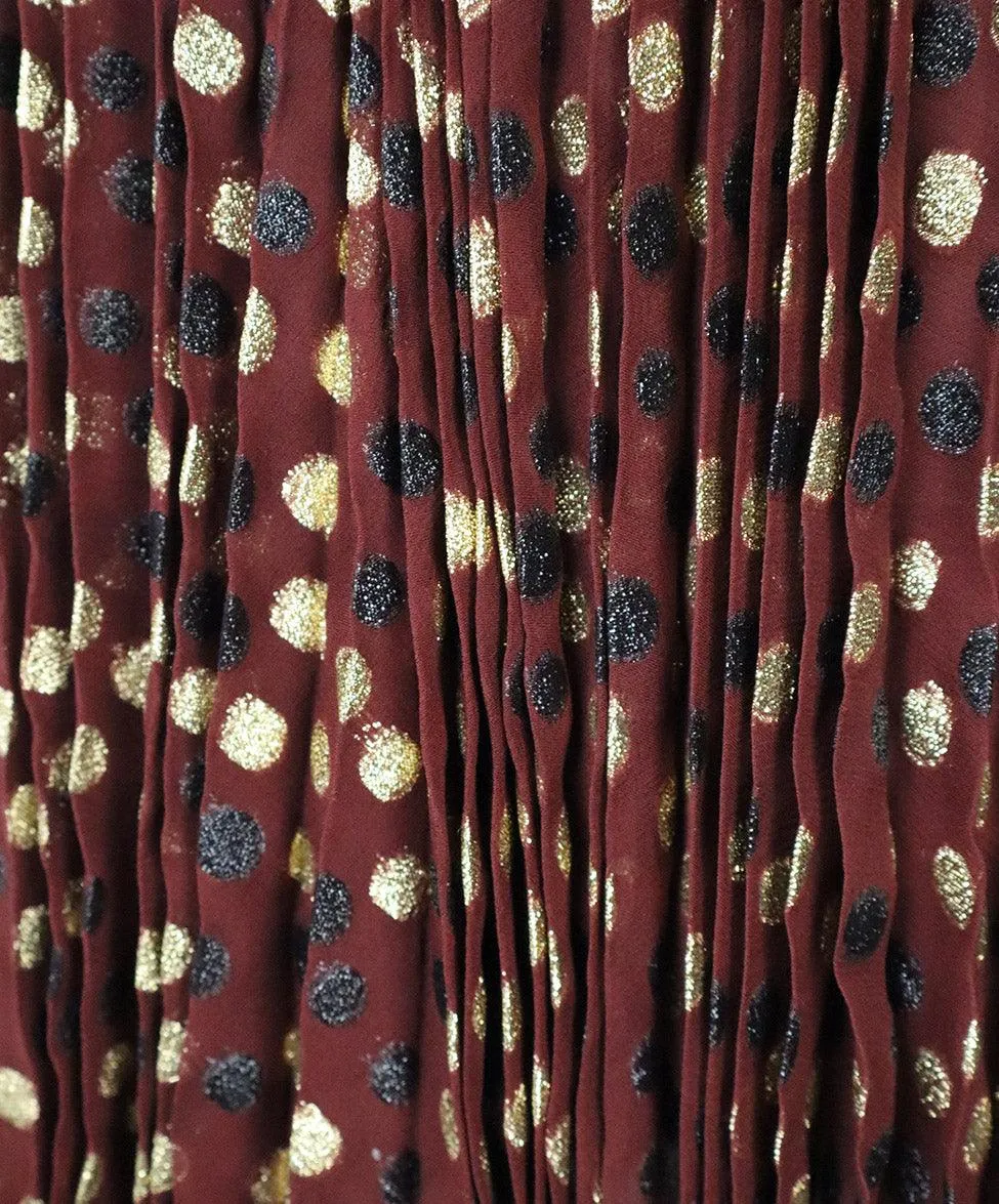 Saint Laurent Burgundy & Gold Lurex Dress sz 4
