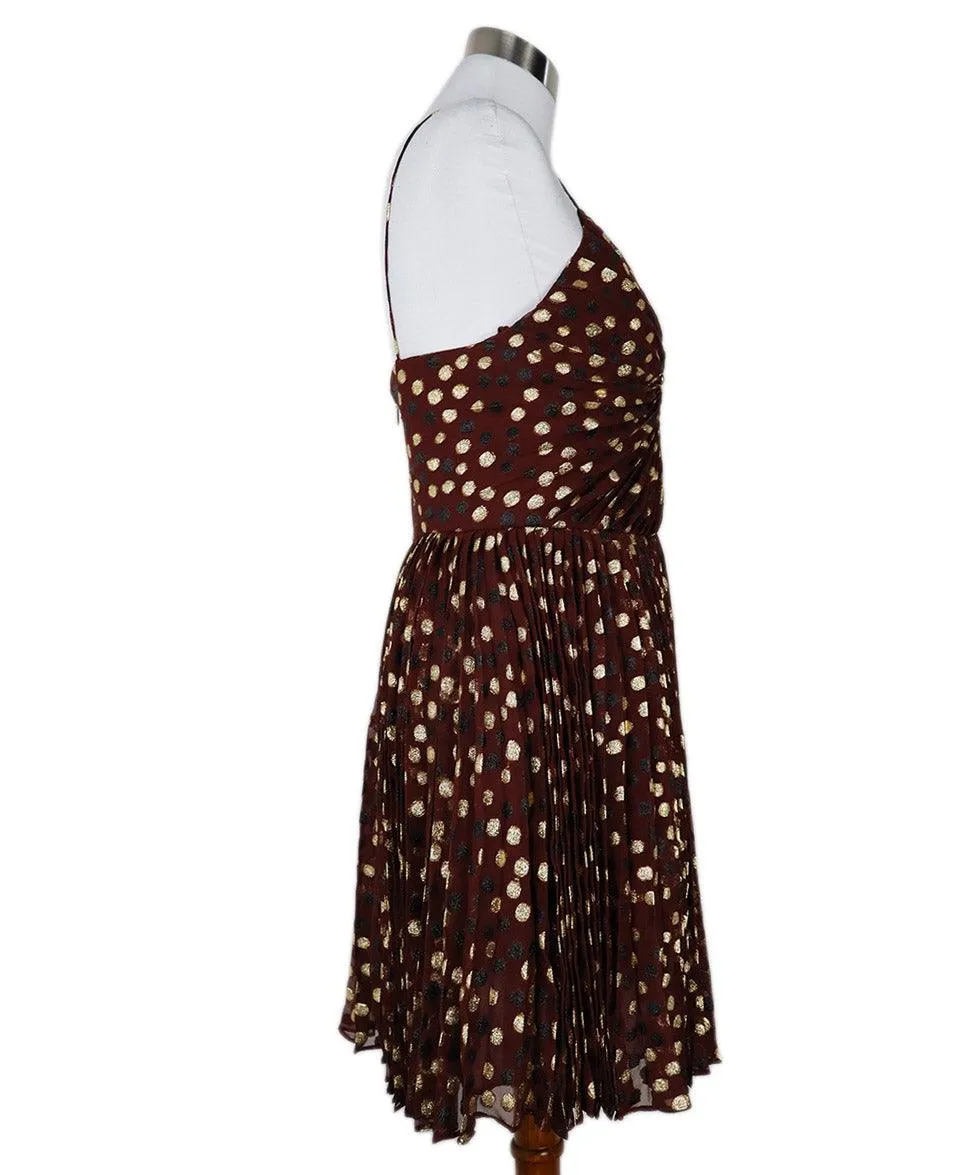 Saint Laurent Burgundy & Gold Lurex Dress sz 4
