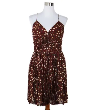 Saint Laurent Burgundy & Gold Lurex Dress sz 4