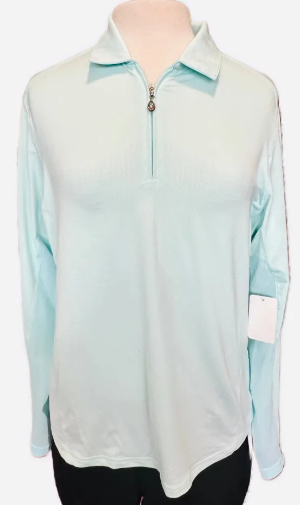 San Soleil Aqua 1/4 Zip Sun Shirt Size L MSP $98