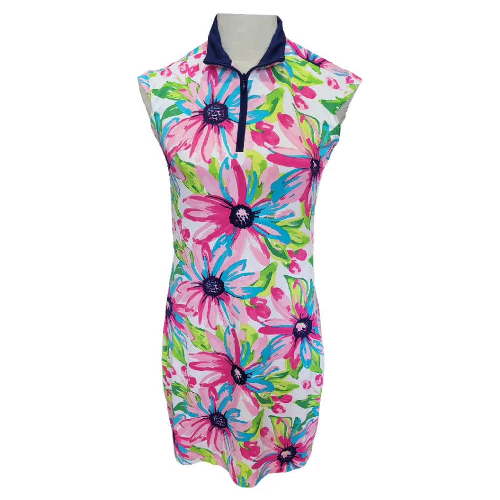 San Soleil Cap Sleeve Multi-Colored Floral Golf Dress Size S MSP$139