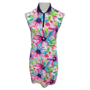 San Soleil Cap Sleeve Multi-Colored Floral Golf Dress Size S MSP$139