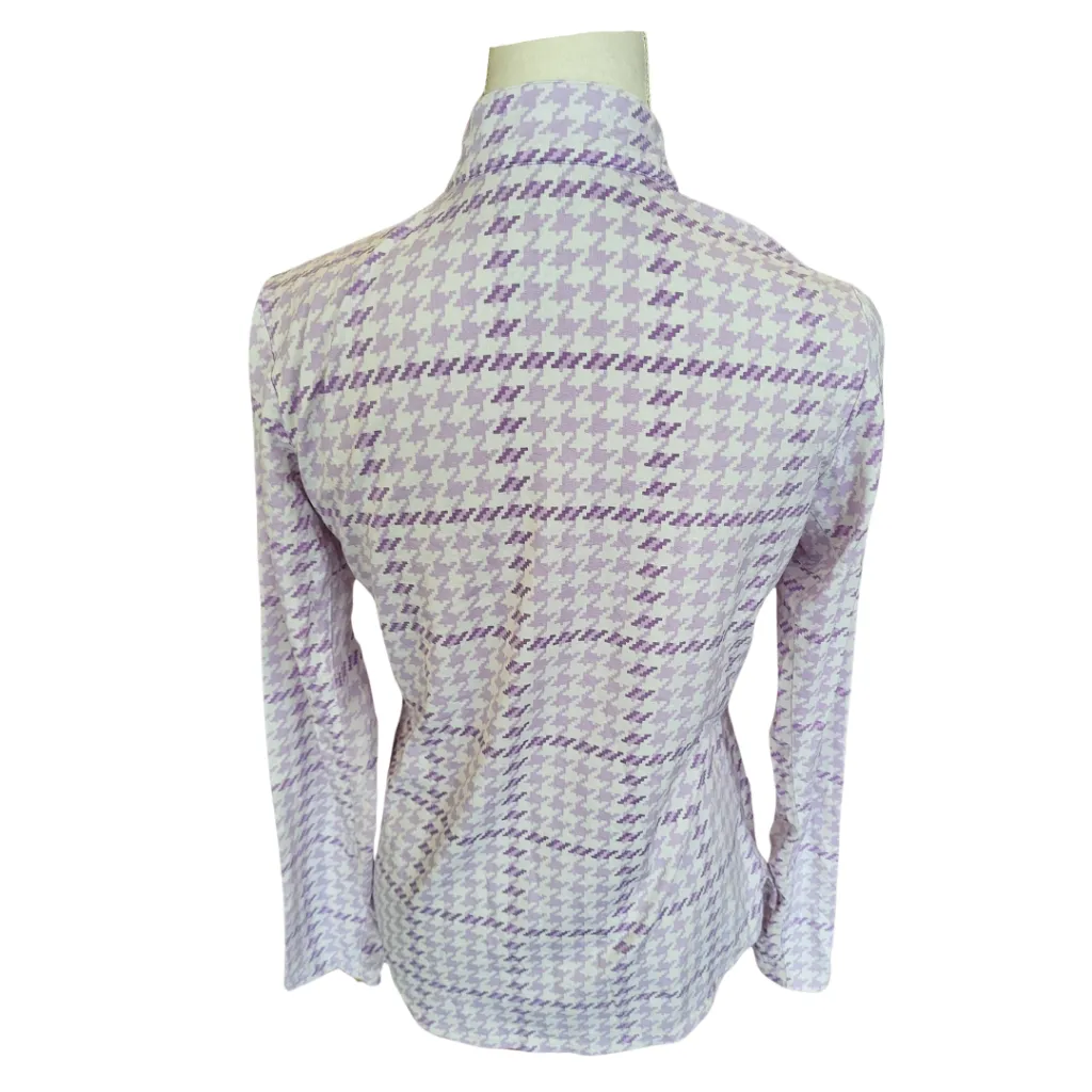 San Soleil Lavender Houndstooth 1/4 Zip Pullover Size M