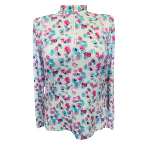 San Soleil Women's SolCool Long Sleeve Print Mock Pullover - Full-Circle Size XL MSP$104