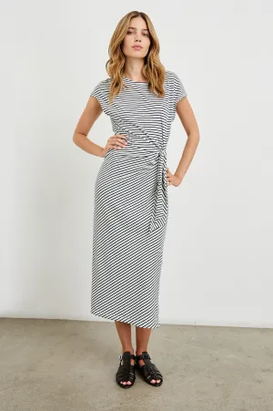SELAH DRESS - IVORY NAVY MICRO STRIPE Rails