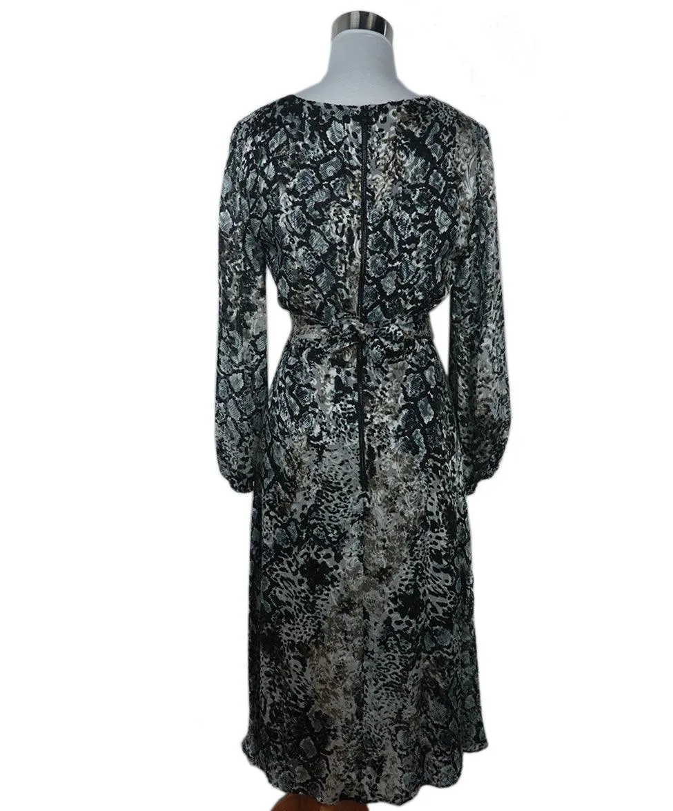 Self-portrait Grey & Peach Floral Applique Dress sz 6