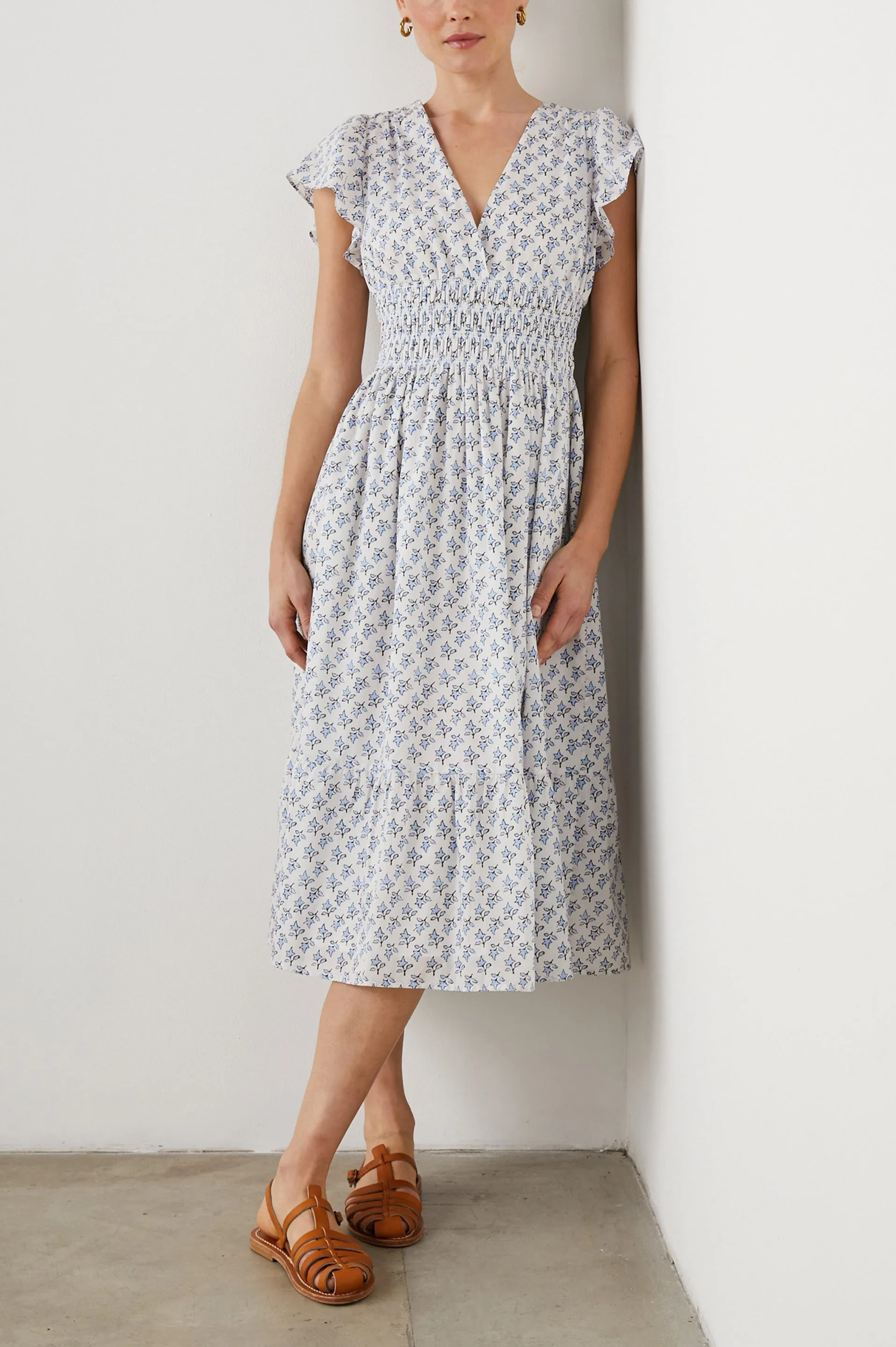 SEONA DRESS - WHITE BLUE IVY Rails